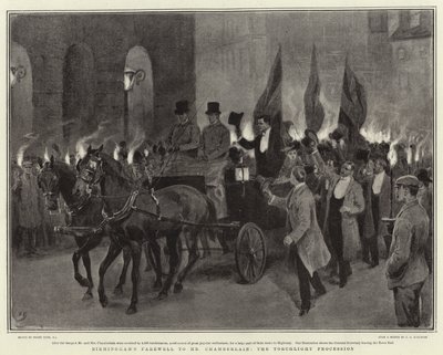 Les adieux de Birmingham à M. Chamberlain, la procession aux flambeaux - Frank Dadd